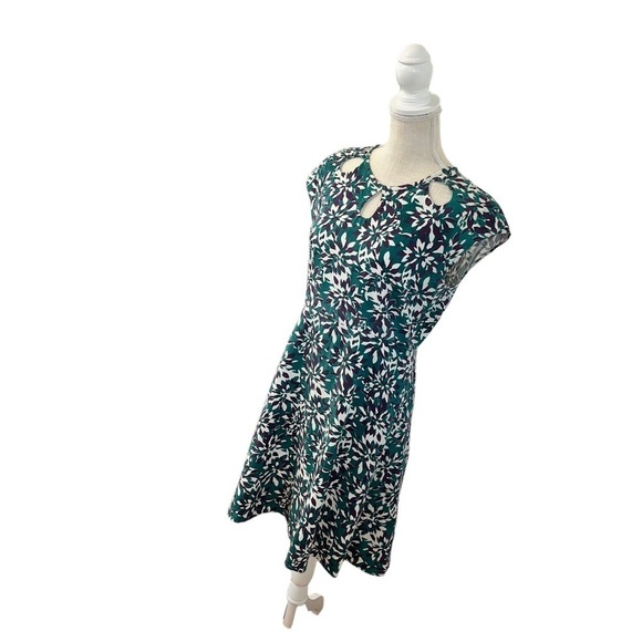 Mata Traders Women's Green Purple 100% Cotton Boho Dress Floral S/S Size MD - Picture 2 of 12